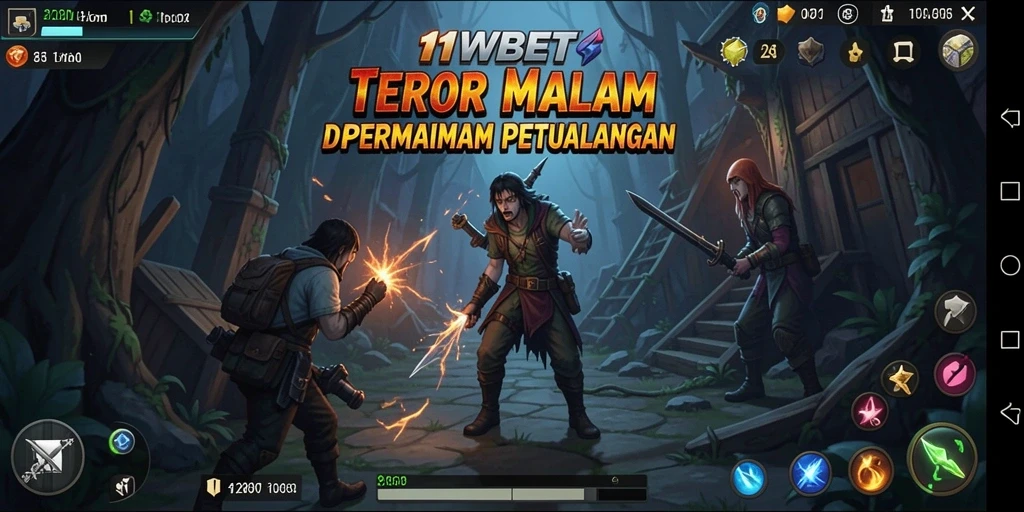 Gameplay 11WBET yang menegangkan dalam suasana horror.