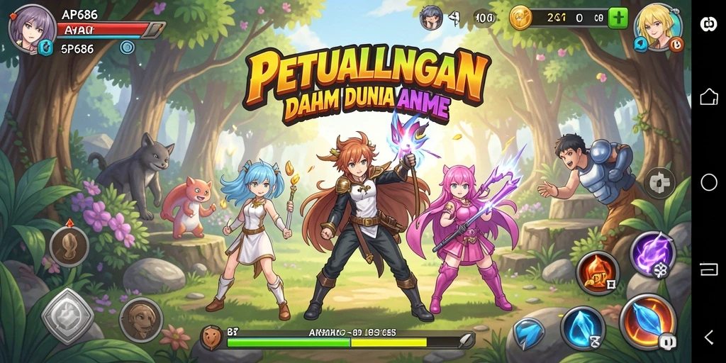 Tampilan gameplay seru dan karakter anime yang menawan.