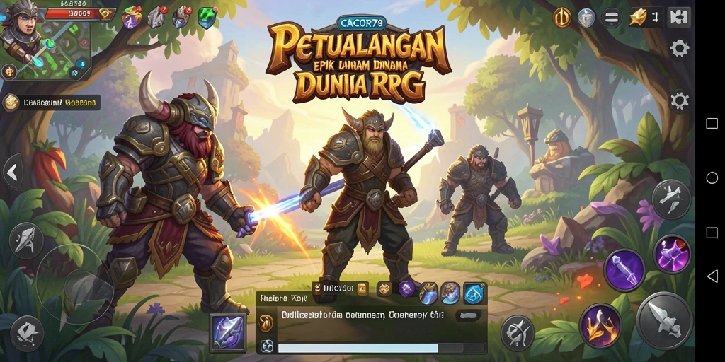 Screenshot utama CACOR78 menampilkan pertempuran epik dalam dunia RPG yang menakjubkan.