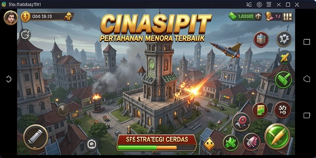 Tangkapan layar gameplay menara pertahanan yang seru di CINASIPIT.