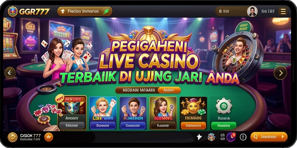 Screenshot GGR777 menampilkan dealer ramah dan gameplay Live Casino yang mendebarkan.