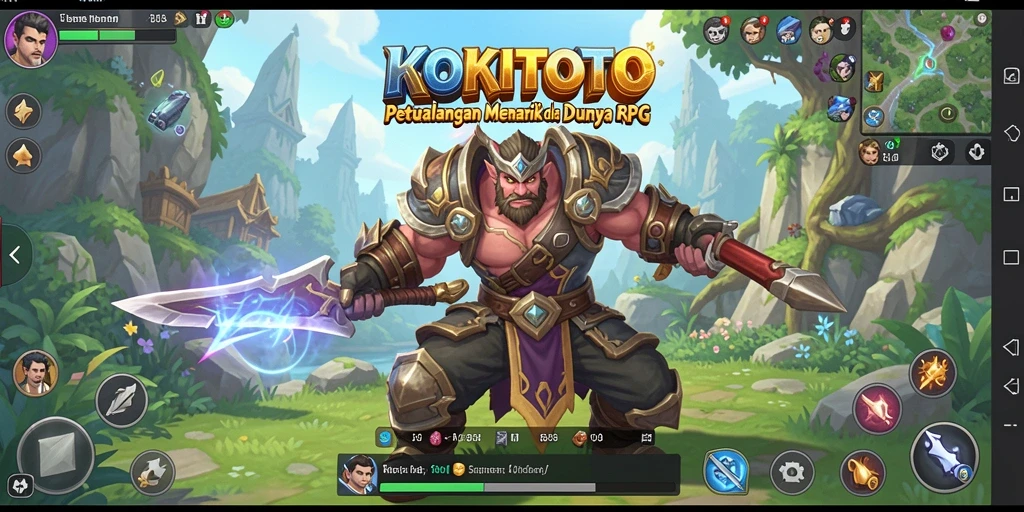 Screenshot utama KOKITOTO menunjukkan gameplay RPG yang menarik.