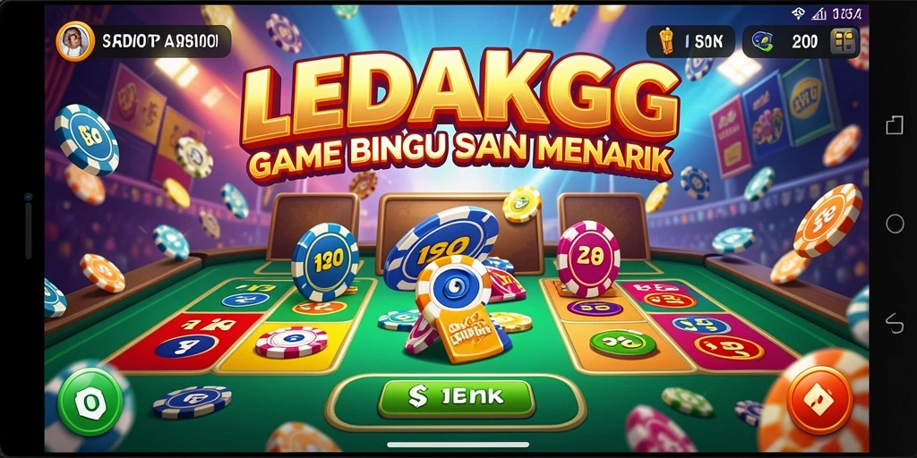 Tampilan gameplay seru dari LEDAKGG yang menampilkan kartu Bingo.