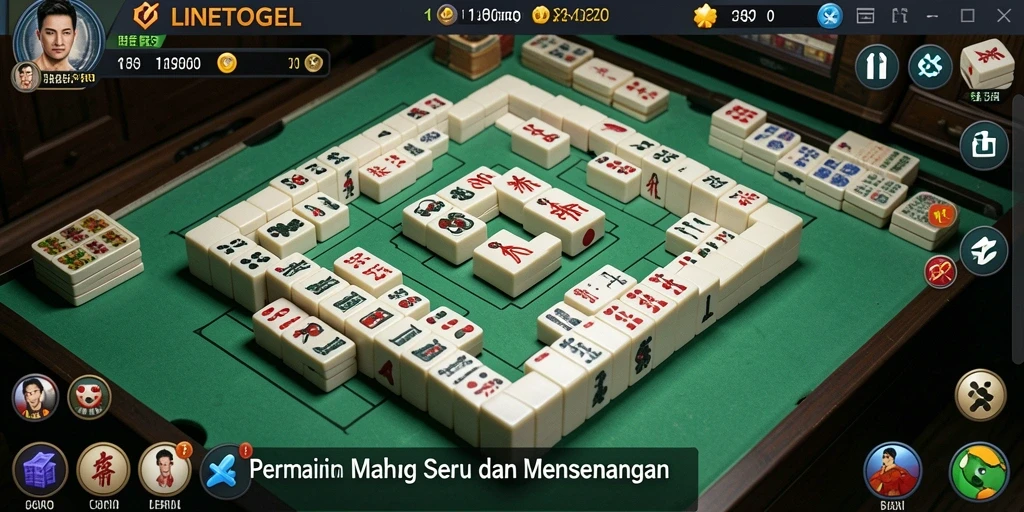 Tampilan gameplay menakjubkan dalam permainan Mahjong.