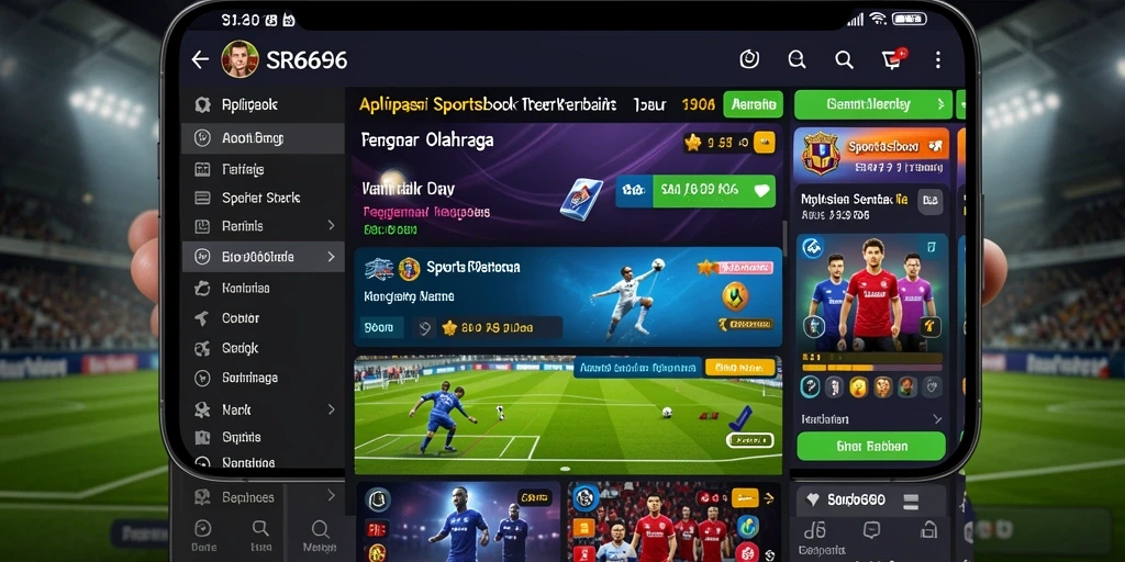 Tampilan menarik dari gameplay SR6666 di aplikasi Sportsbook.