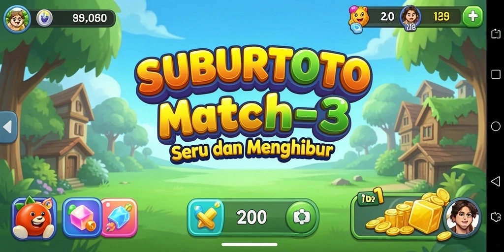 Tampilan gameplay SUBURTOTO yang seru dengan kombinasi warna-warni.